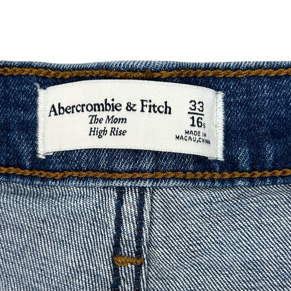 Abercrombie & Fitch The Mom High Rise Straight Leg Jean Size 16S Medium Blue - Picture 12 of 14